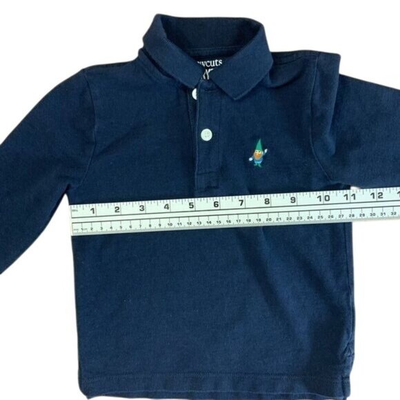 Crewcuts Long Sleeve Navy Polo Shirt With Gnome Logo Size Boy Toddler 2T - Picture 5 of 8